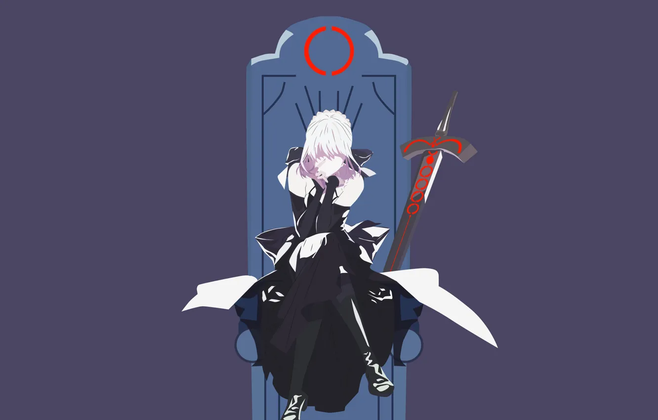 Photo wallpaper minimalism, sword, the saber, Fate / Grand Order, The destiny of a great campaign