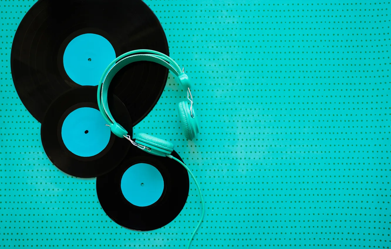 Photo wallpaper background, headphones, vinyl, record