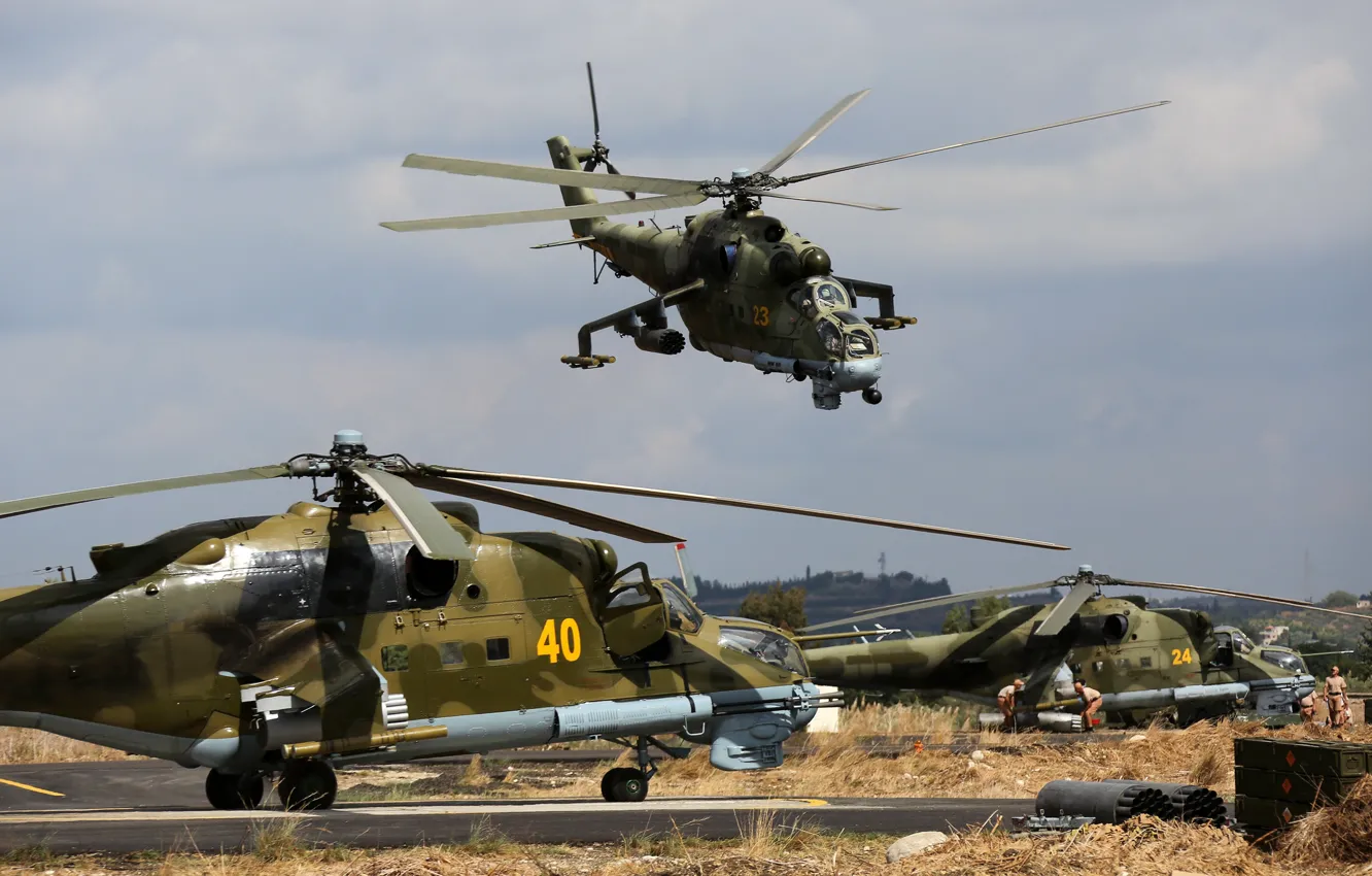 Photo wallpaper helicopters, Syria, Mi-24P