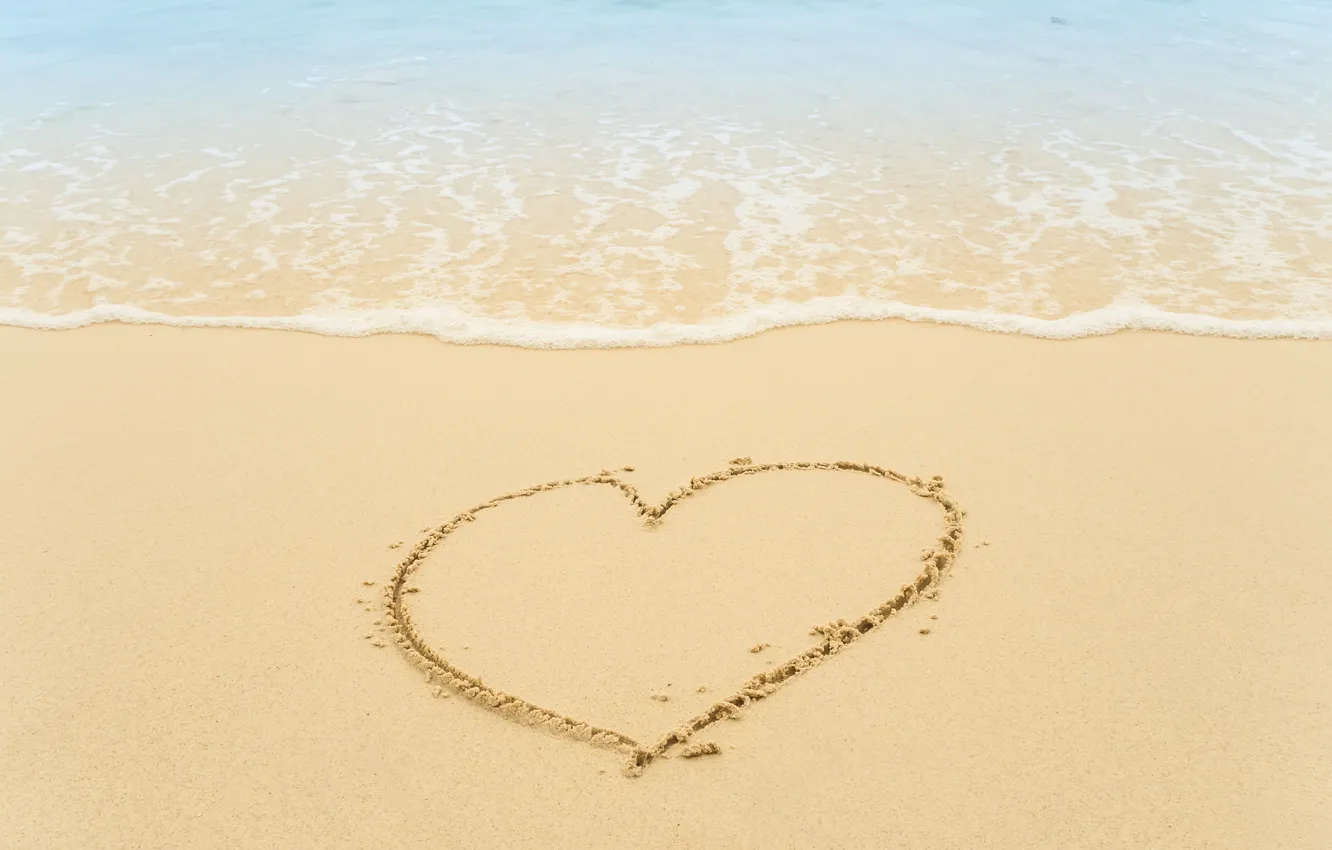 Photo wallpaper sand, sea, wave, beach, summer, love, summer, love