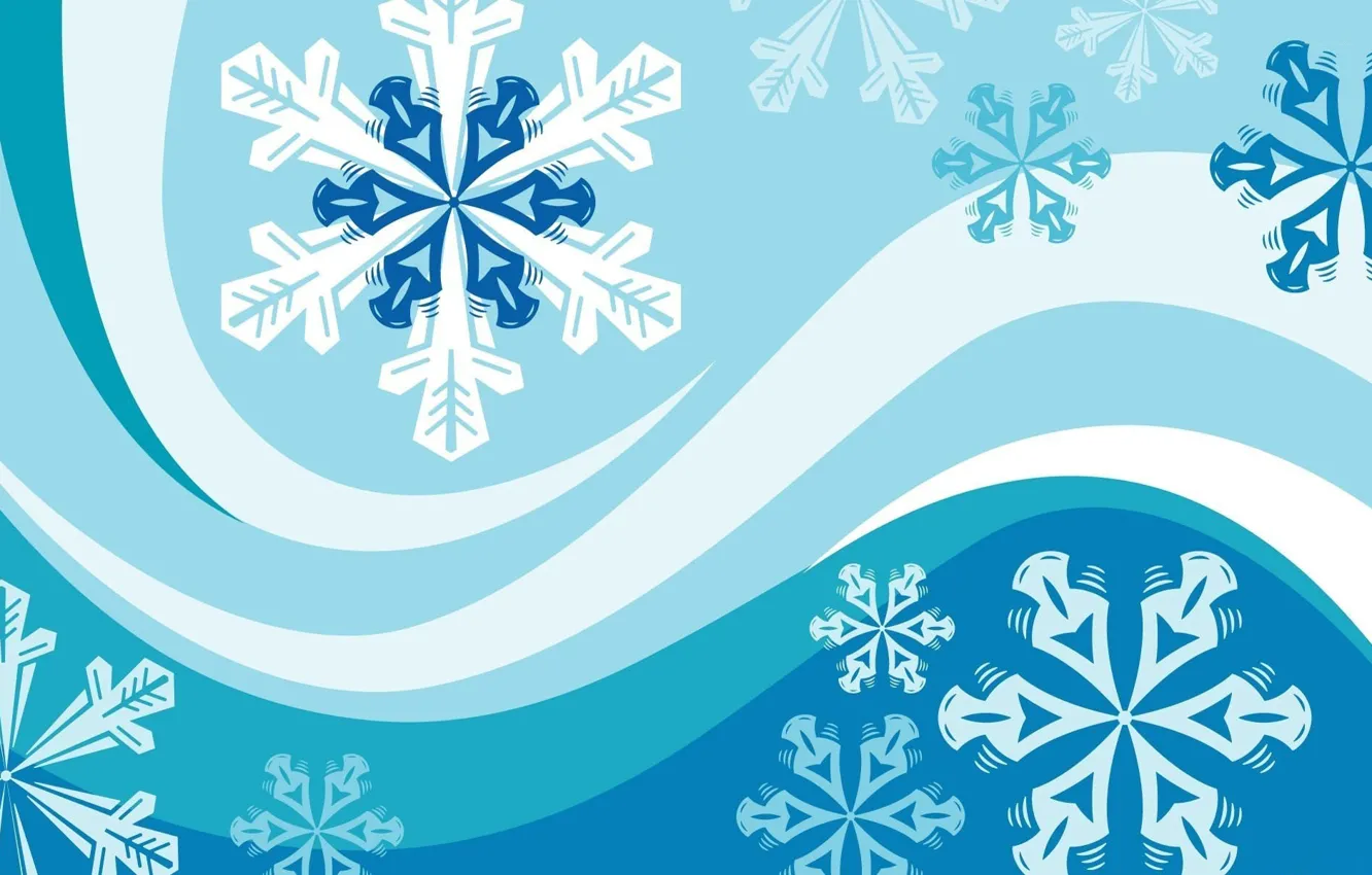 Photo wallpaper line, snowflakes, strip, vector graphics