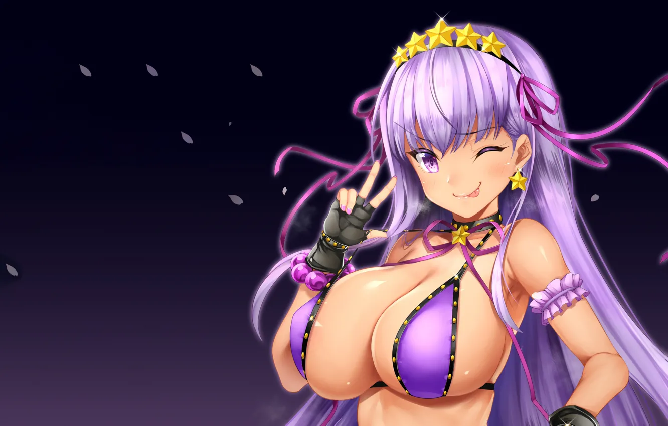 Photo wallpaper girl, sexy, long hair, boobs, anime, beautiful, pretty, erotic