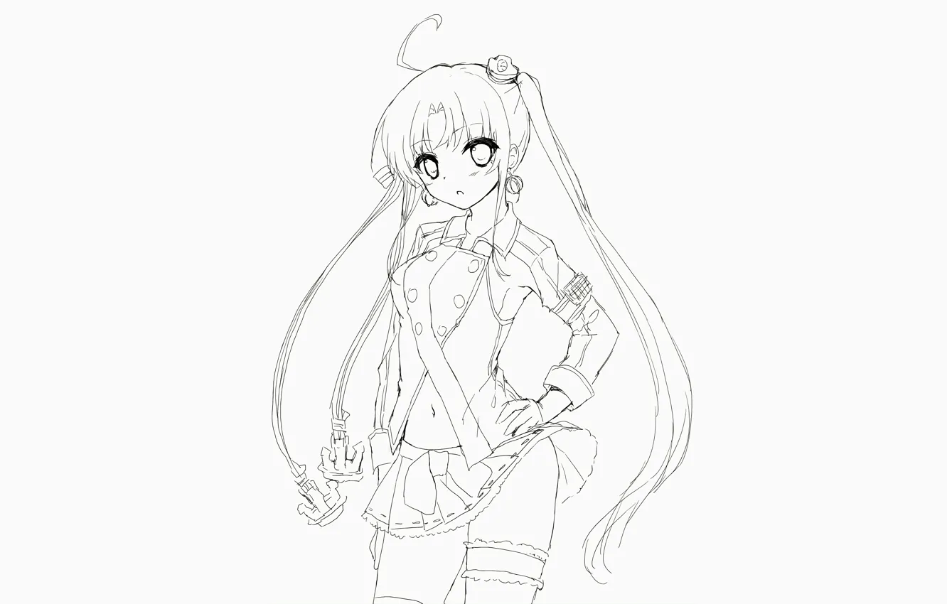 Photo wallpaper girl, sexy, anime, beautiful, pretty, black and white, attractive, handsome