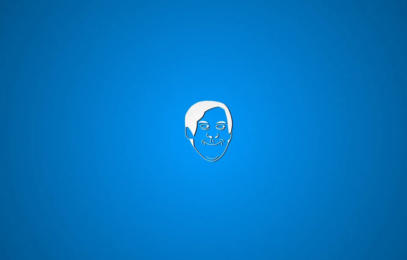 Photo wallpaper face, blue background, Mem, the trick