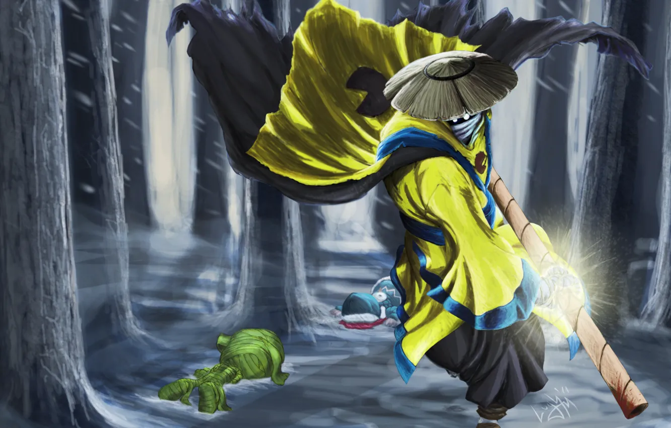 Photo wallpaper forest, snow, Amumu, League of Legends, League Of Legends, Jax, JAX, Amumu