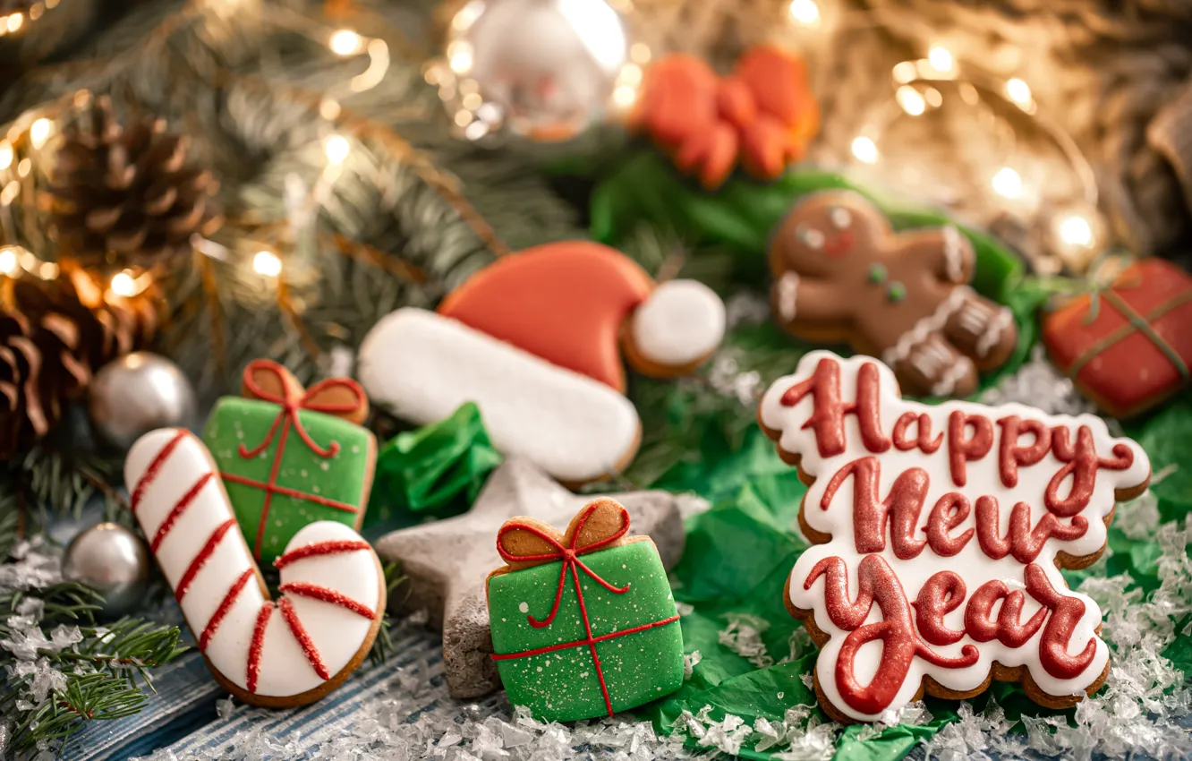 Photo wallpaper new year, cookies, Christmas