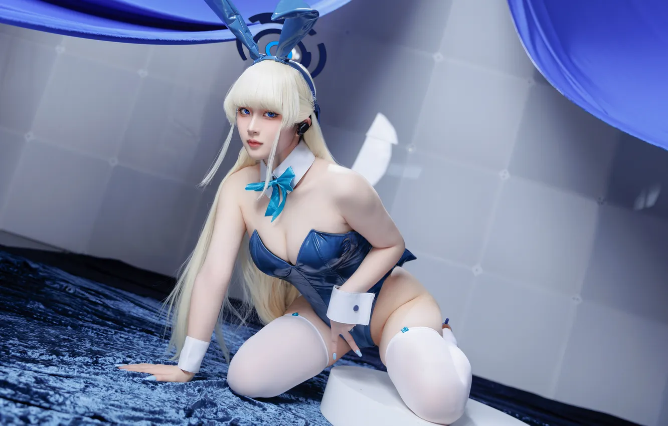 Photo wallpaper model, women, cosplay, asian, Bunny Girl, video game girls, Blue Archive, Asuma Toki (Blue Archive)