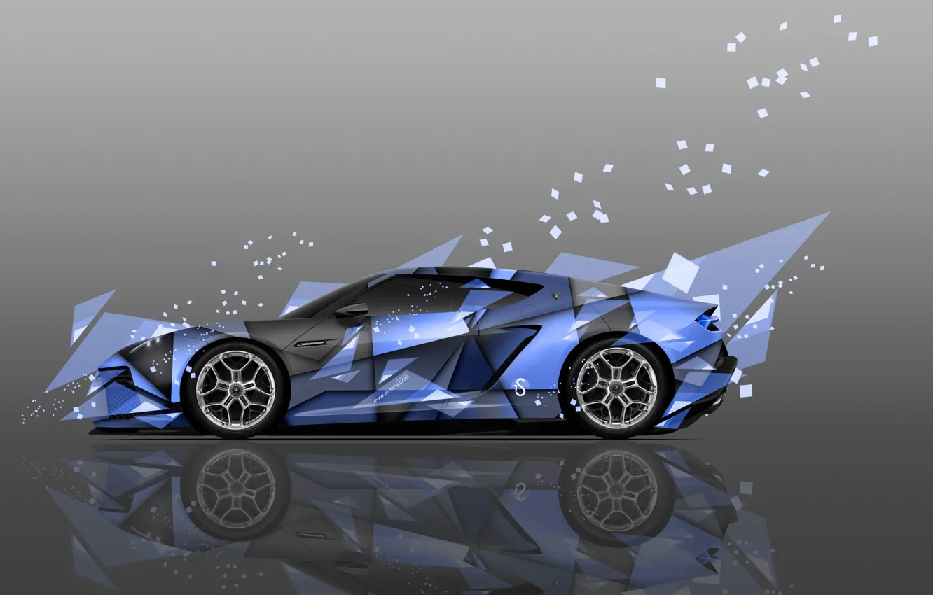 Photo wallpaper Color, Auto, Design, Blue, Lamborghini, Machine, Style, Blue