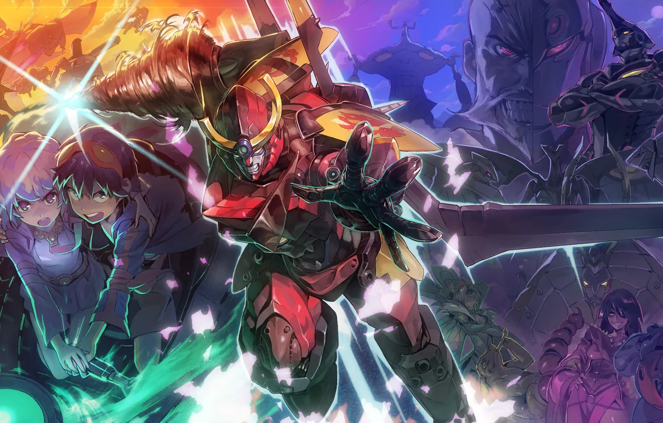 Photo wallpaper anime, art, characters, Distributed By Mattel And Nintendo Violence Gurren-Lagann