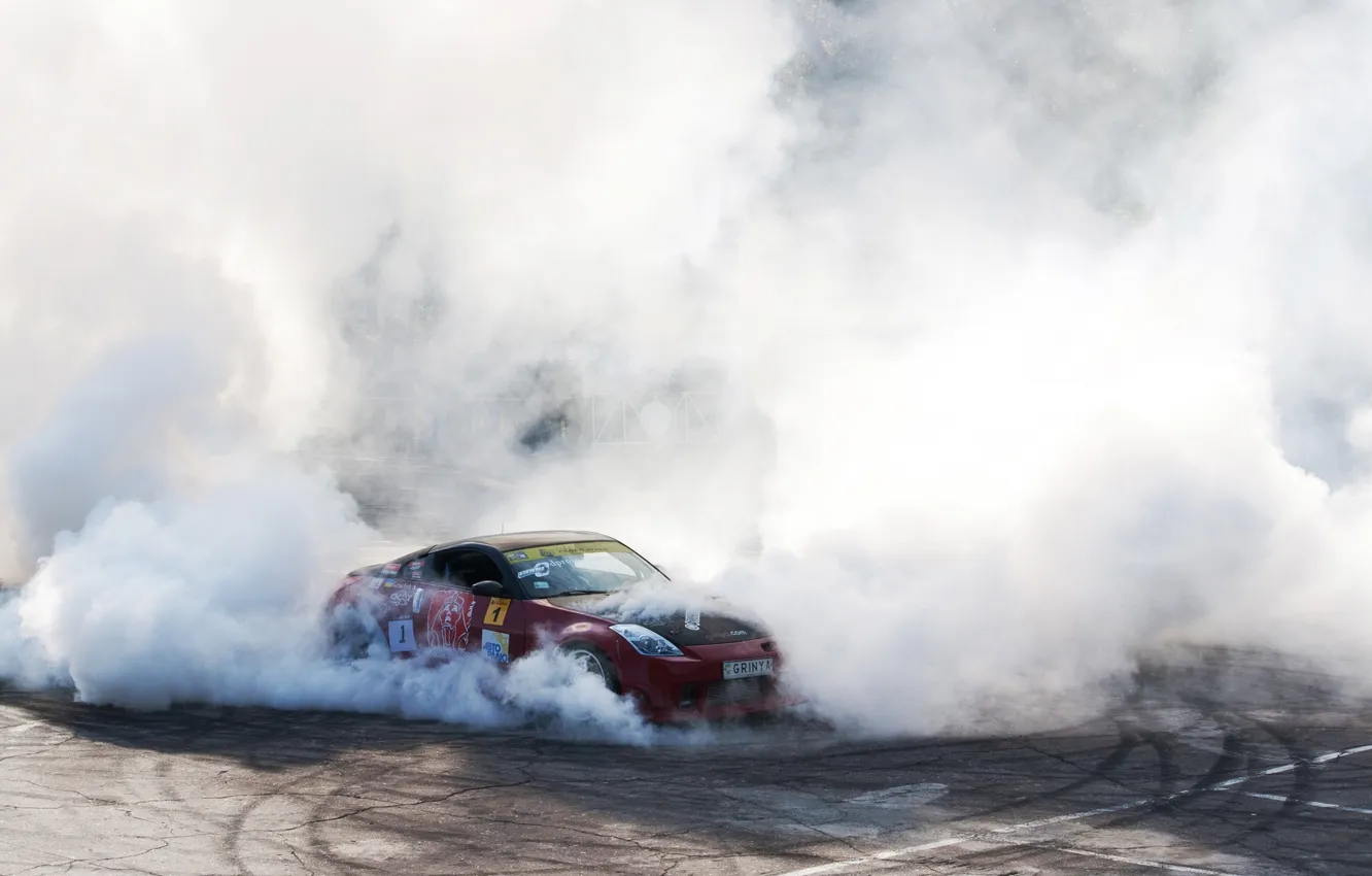 Photo wallpaper smoke, drift, 350z, grinya
