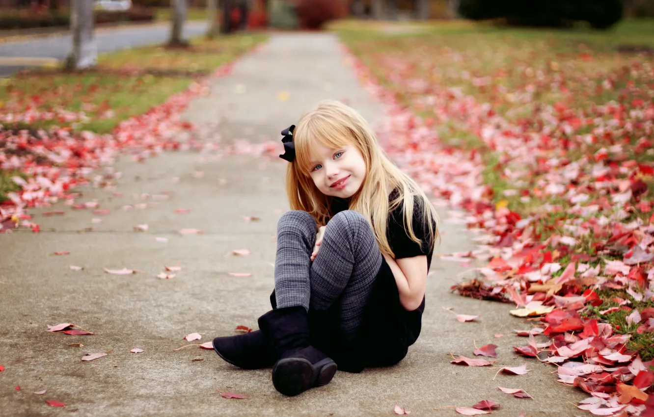 Photo wallpaper autumn, mood, girl