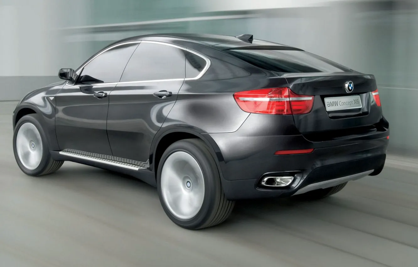 Photo wallpaper road, BMW X6, the speed of movement
