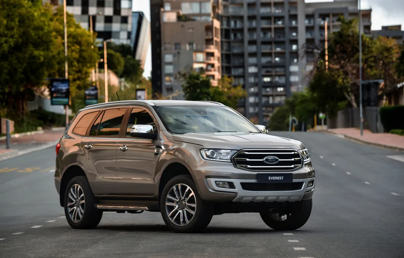 Photo wallpaper road, the city, street, Ford, Everest, Limited, 4WD, 2019