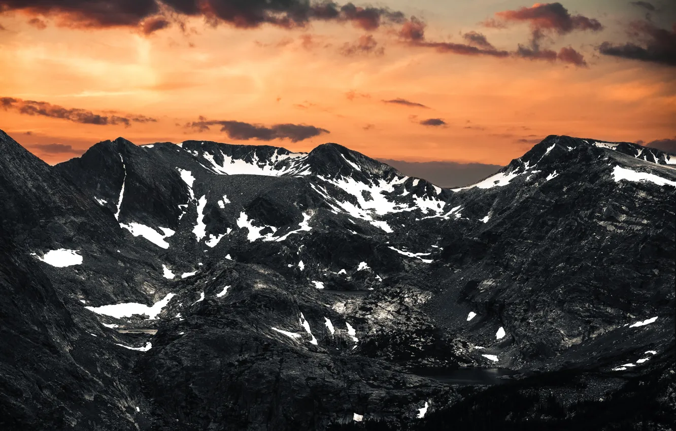 Photo wallpaper clouds, beauty, space, sky, clouds, beauty, mountain range, snow-capped mountains
