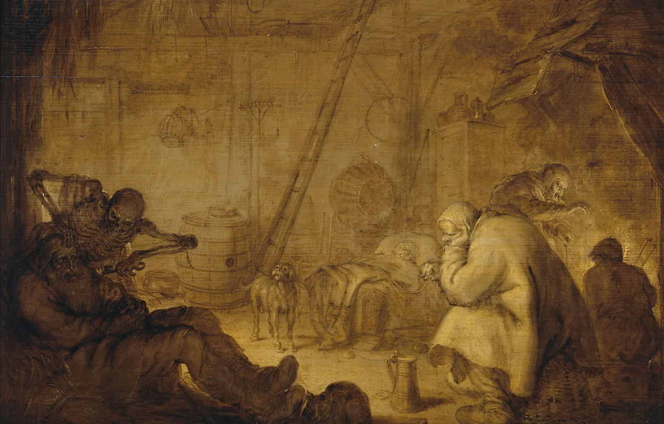 Photo wallpaper oil, picture, 1632, Adrian van de Venne, Adriaen van de Venne, The end of misery