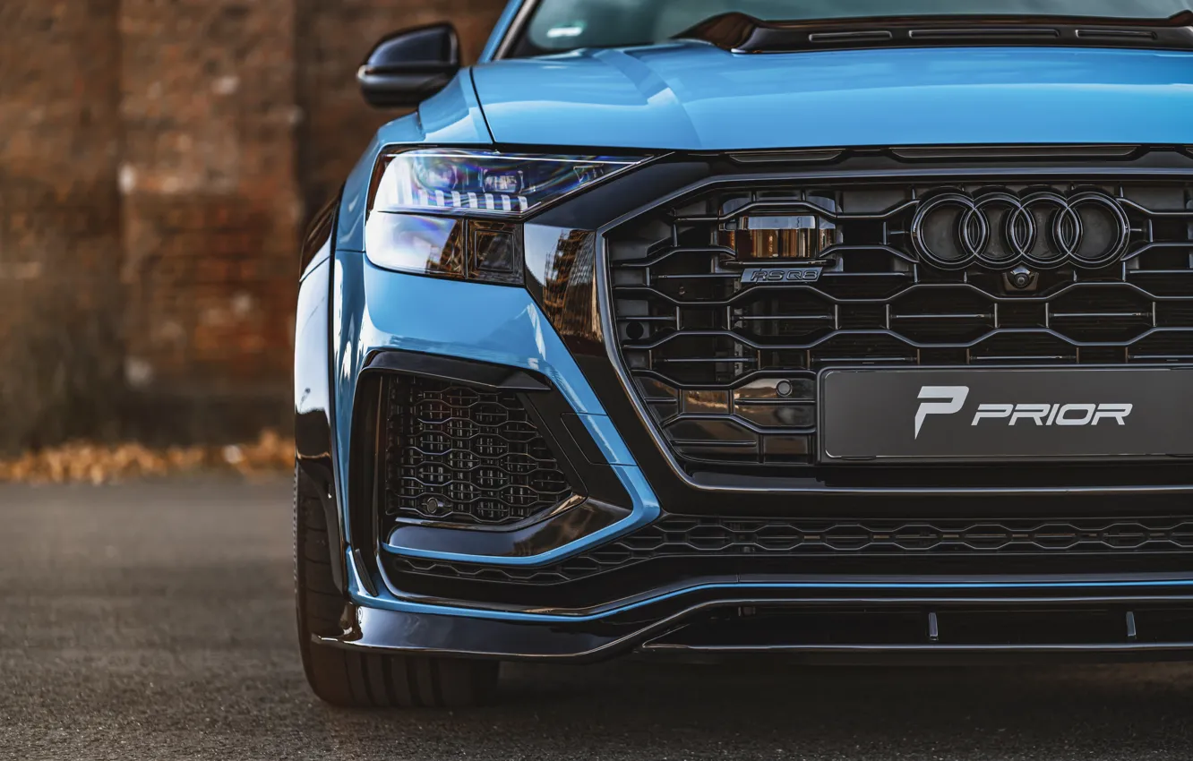 Photo wallpaper Audi, Front, blue, Prior Design, Sight, RS Q8, Audi RS Q8
