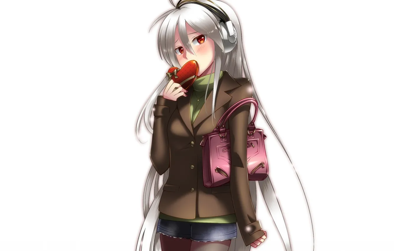 Photo wallpaper look, girl, gift, vocaloid, Vocaloid, art, embarrassment, yowane Haku