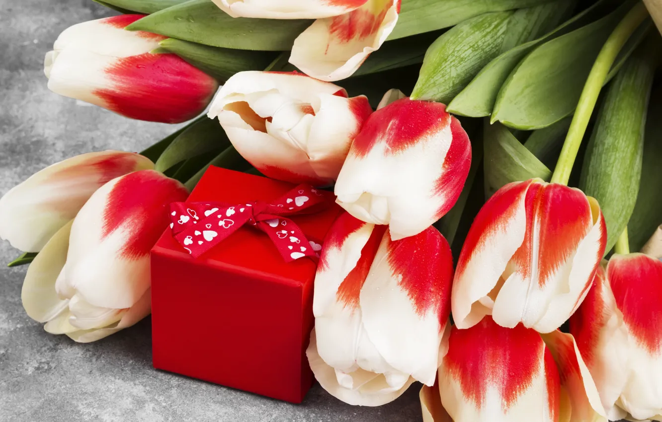 Photo wallpaper gift, bouquet, 8-Mar
