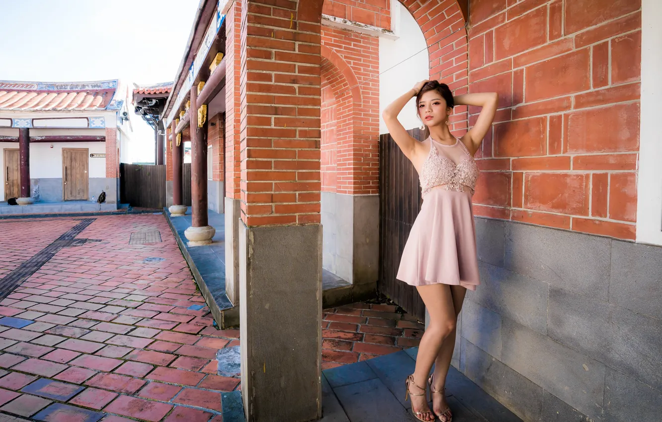 Photo wallpaper figure, face, sweetheart, hair, girl, dress
