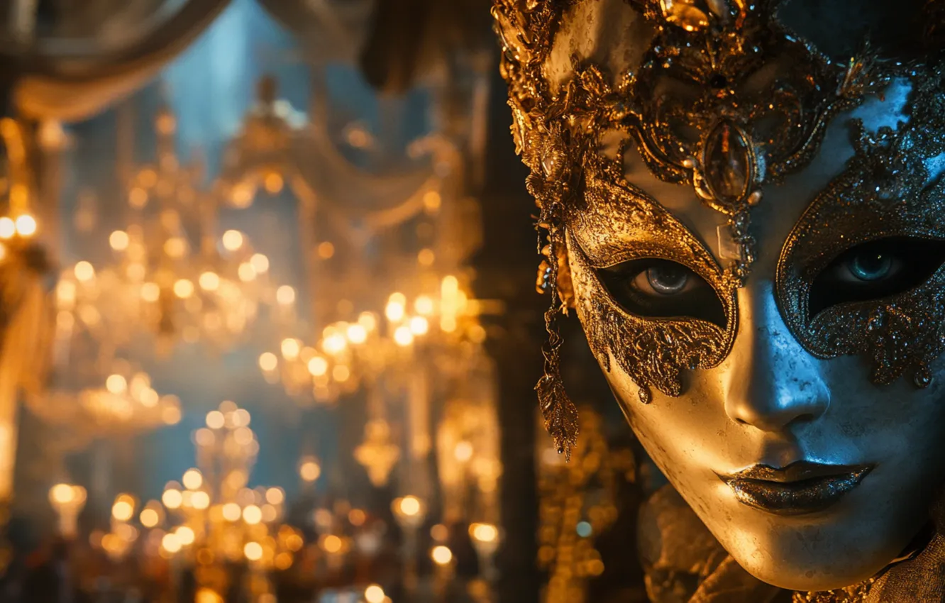 Photo wallpaper look, girl, decoration, lights, lights, pattern, Shine, portrait