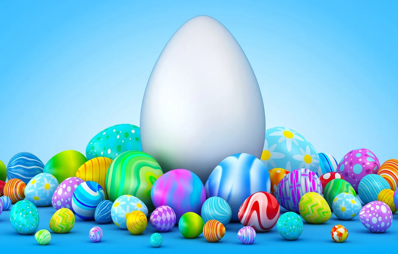 Photo wallpaper eggs, Easter, vector graphics