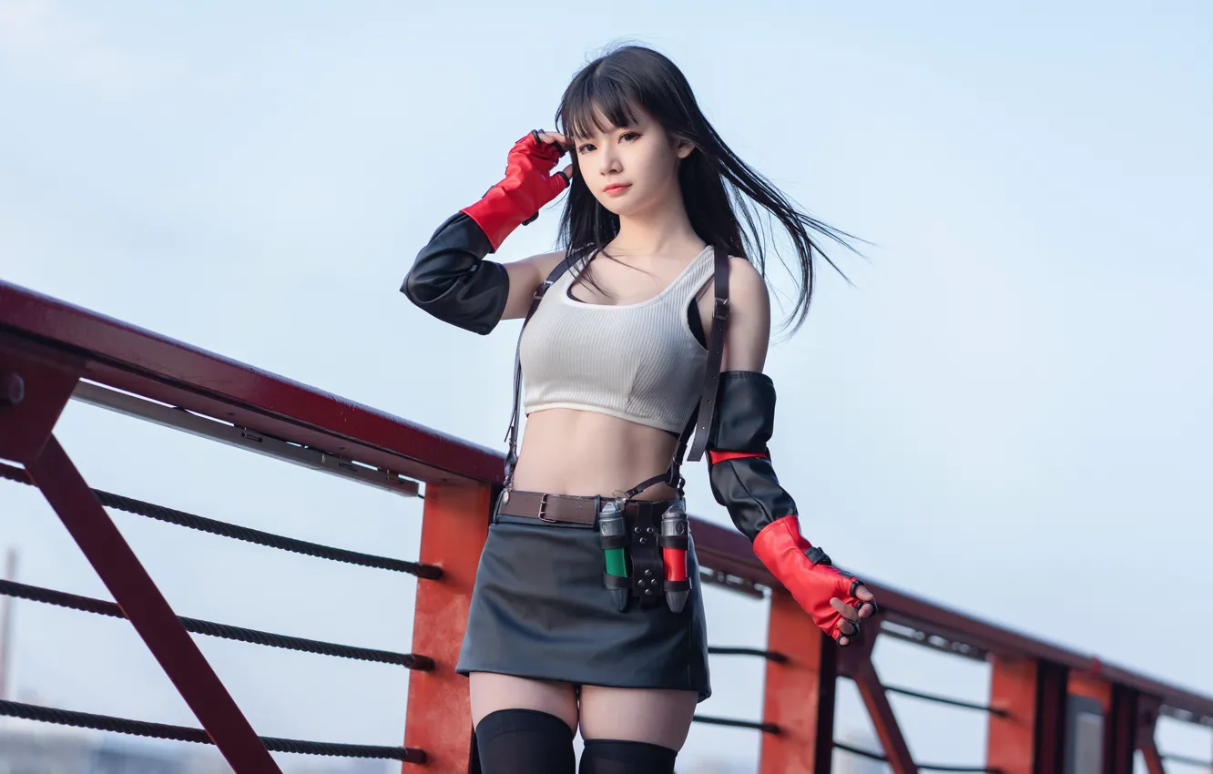 Photo wallpaper cosplay, asian, dark hair, Final Fantasy VII, Tifa Lockhart, MaoDaRen
