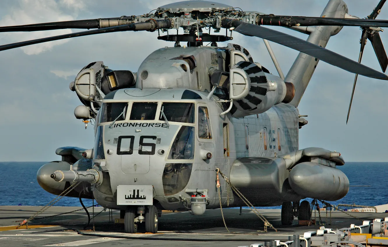 Photo wallpaper helicopter, military, transport, heavy, CH-53, Sea Stallion