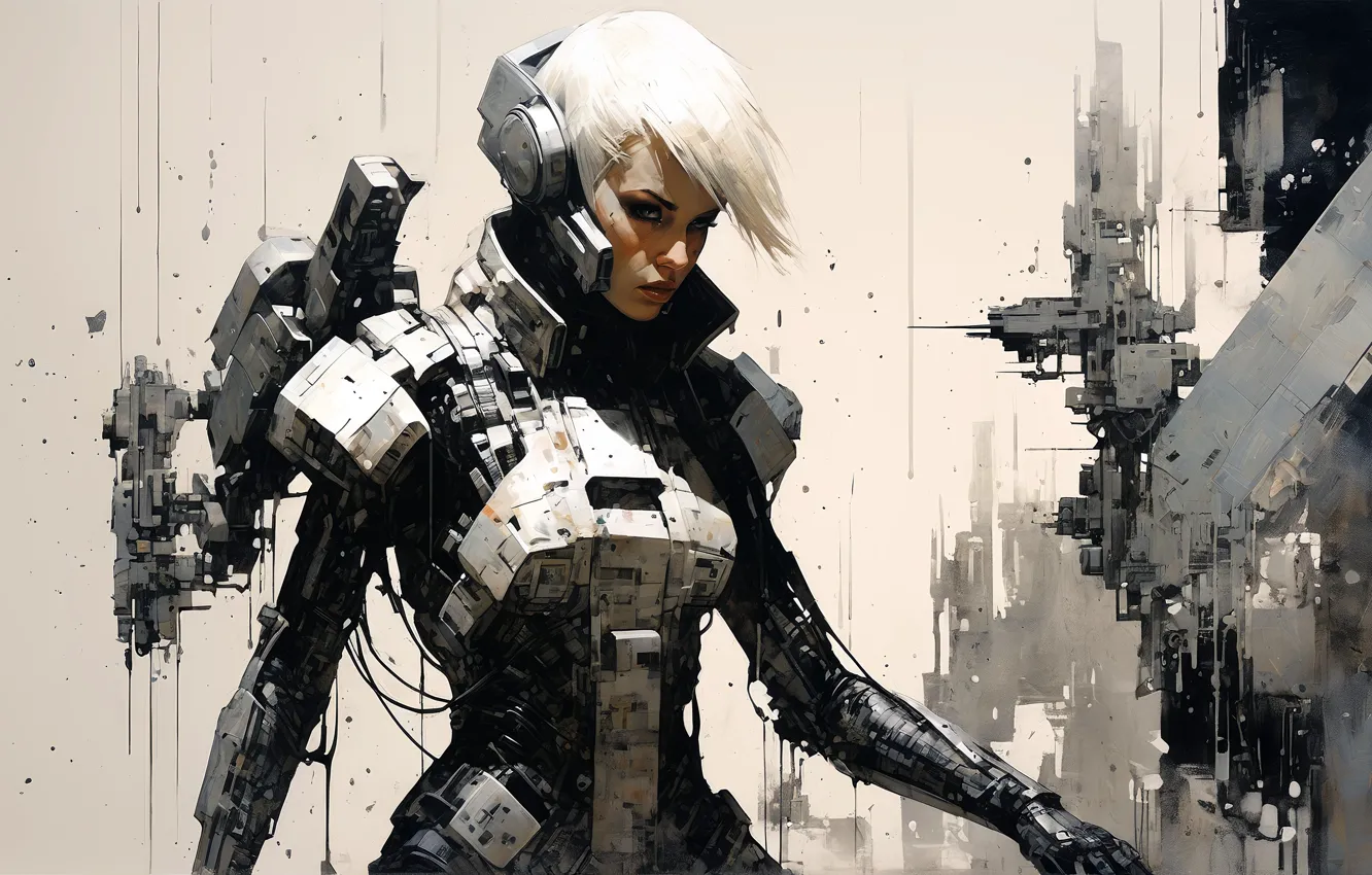 Photo wallpaper girl, fiction, blonde, armor