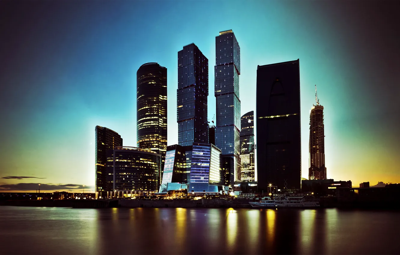 Photo wallpaper the city, skyscrapers, Moscow, venitomusic, Moscow City