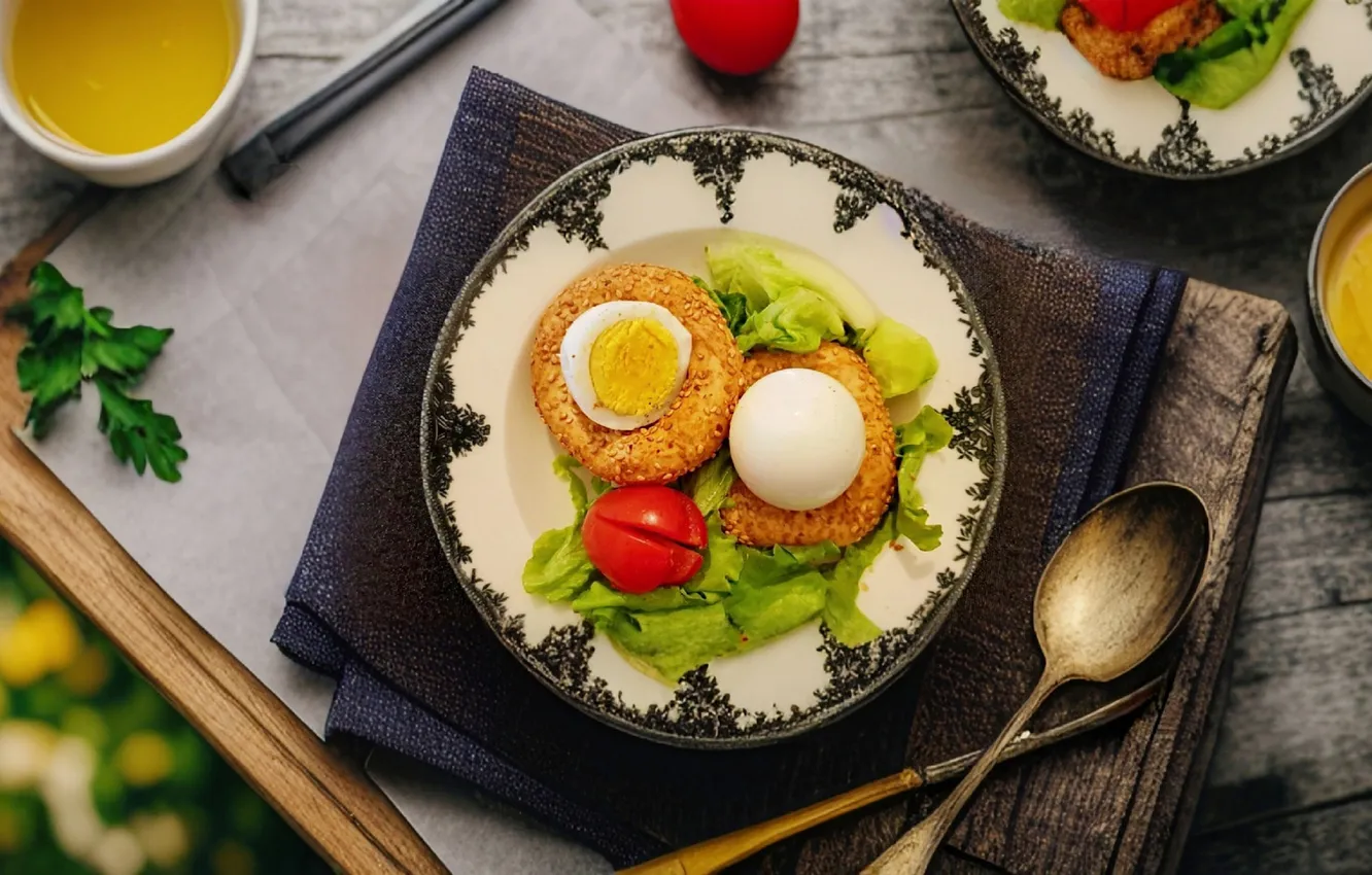 Photo wallpaper food, scrambled eggs, dish