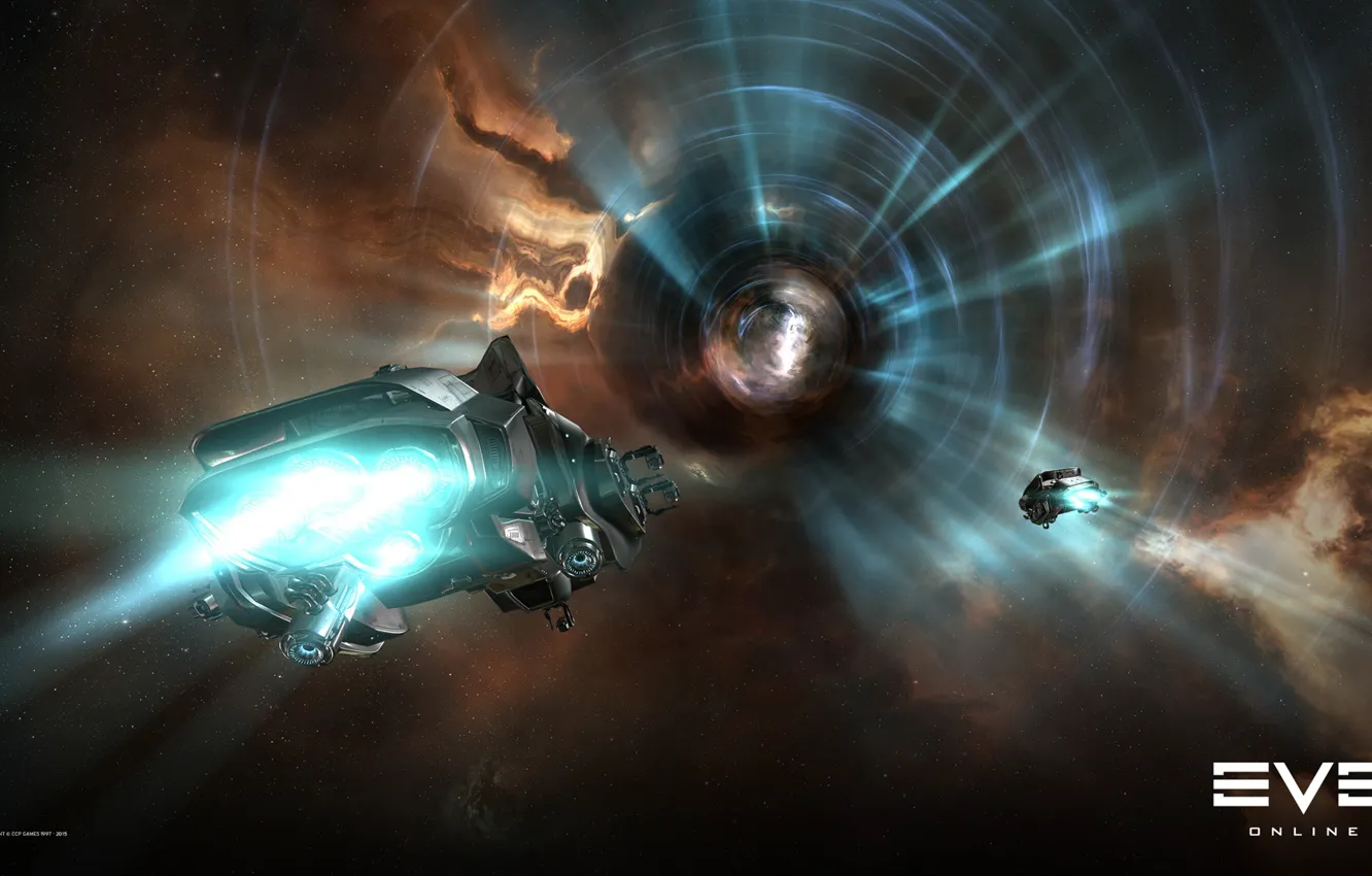 Photo wallpaper space, nebula, space, spaceship, eve online, space ship, The wormhole, coooper