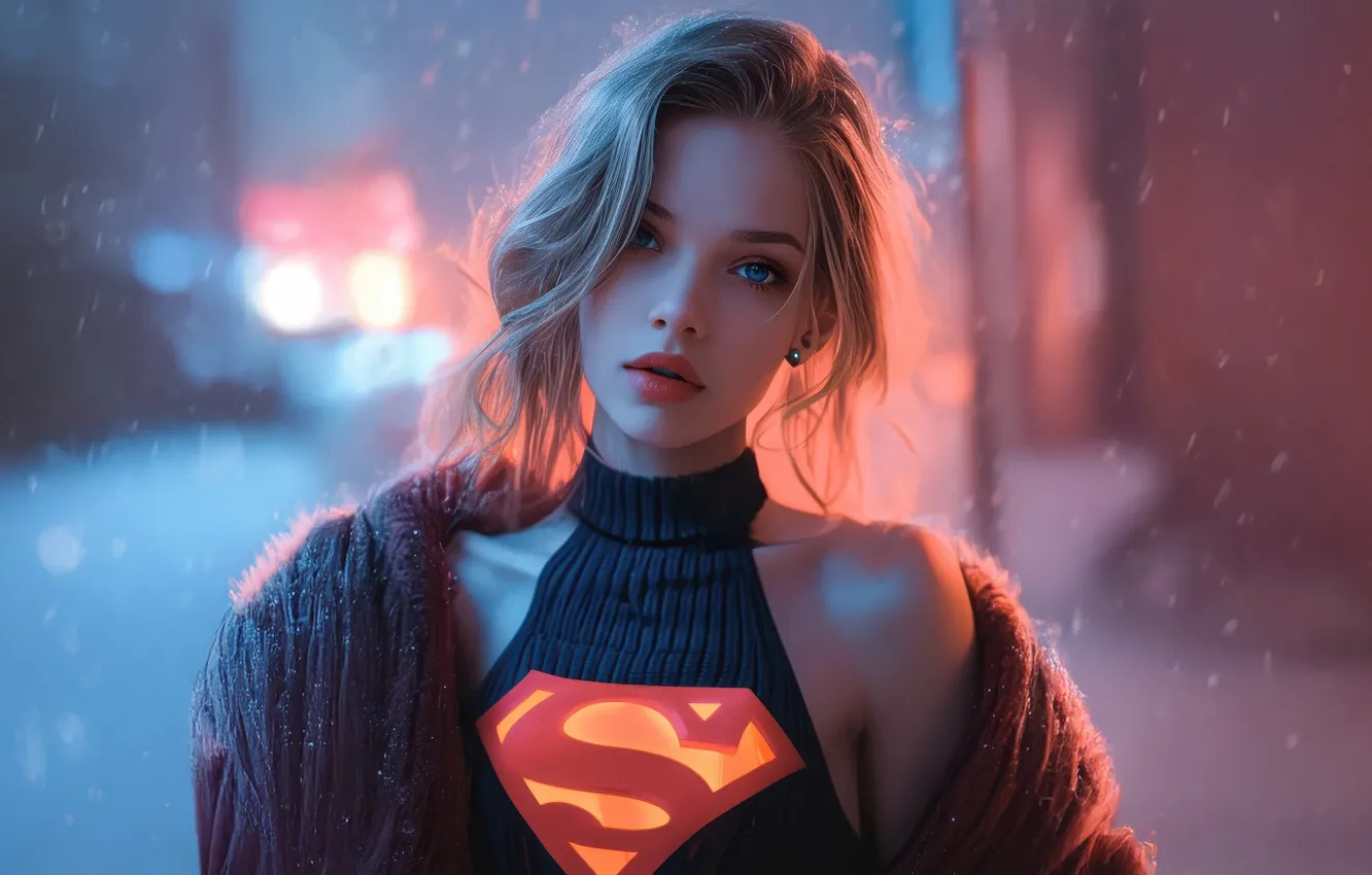 Photo wallpaper light, costume, light, beautiful girl, beauty, beautiful girl, super hero, super heroes