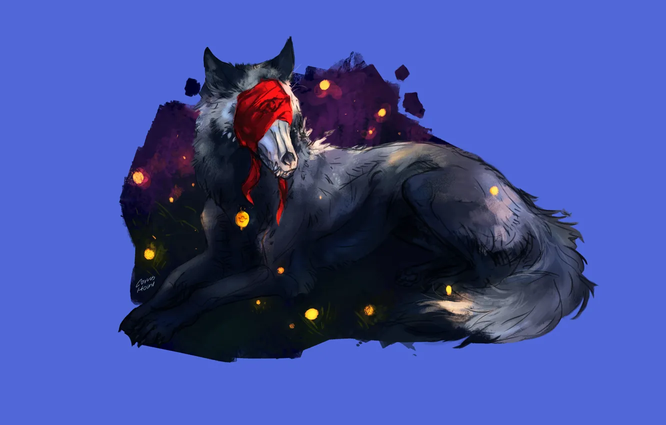 Photo wallpaper background, wolf, wool, headband, beast