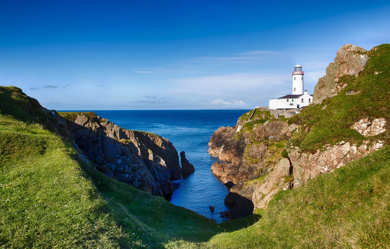 Photo wallpaper sea, rocks, lighthouse, Ireland, Ireland