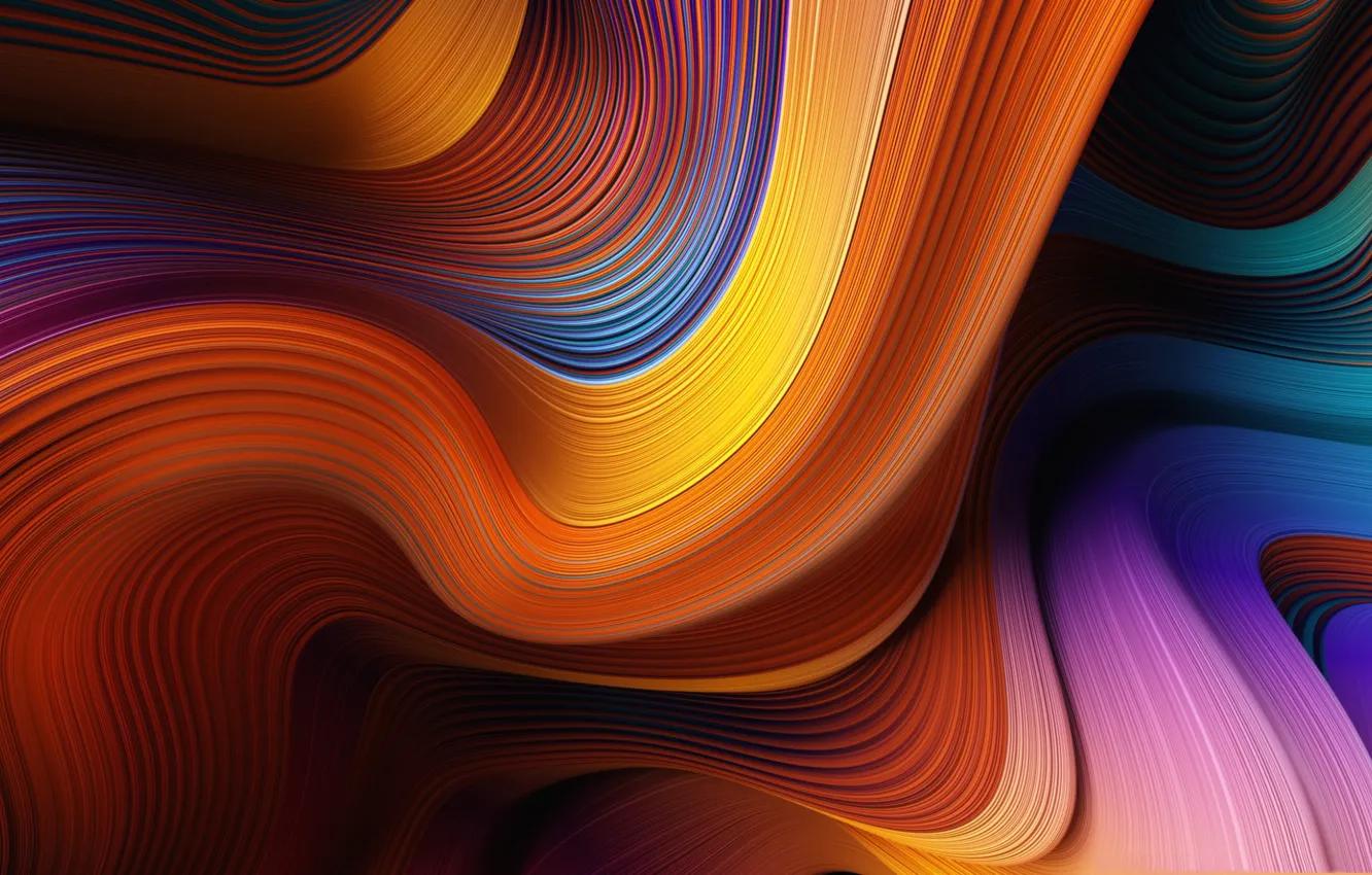 Photo wallpaper wave, line, pattern, paint, the volume