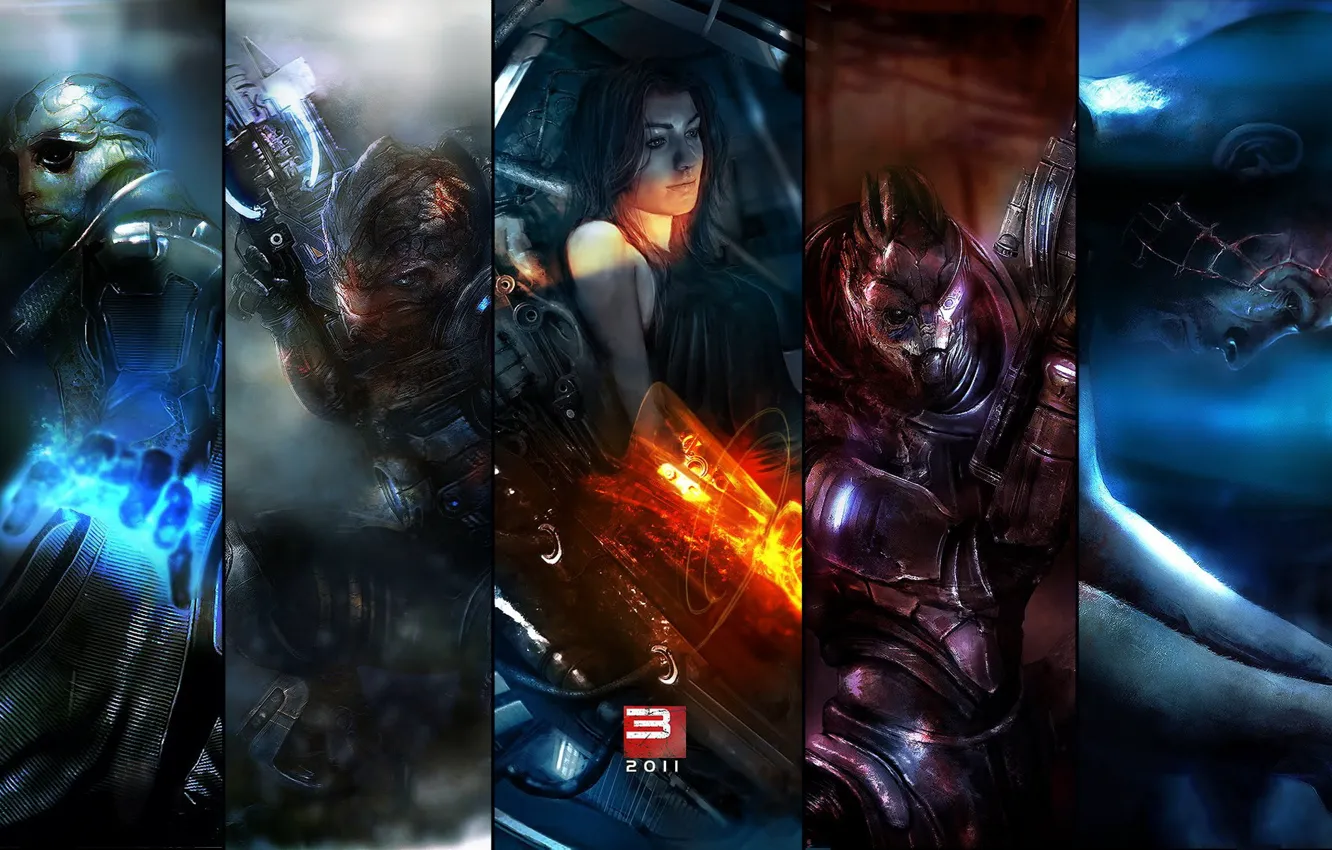 Photo wallpaper shepard, mass effect 3, patrik olejniczak, thane, miranda, Garrus, Fan-Art