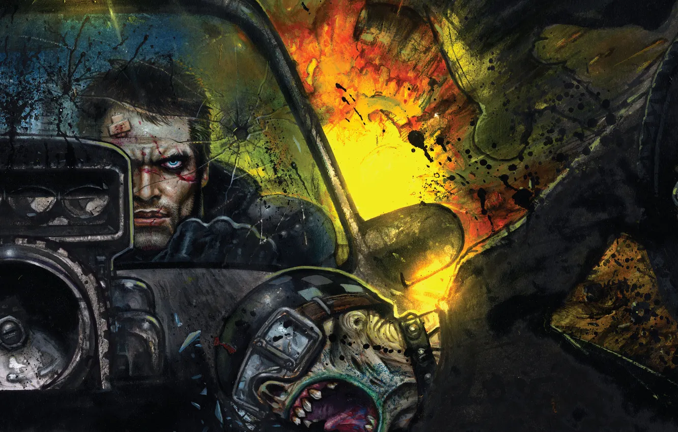 Photo wallpaper fire, madness, Mad Max, violence