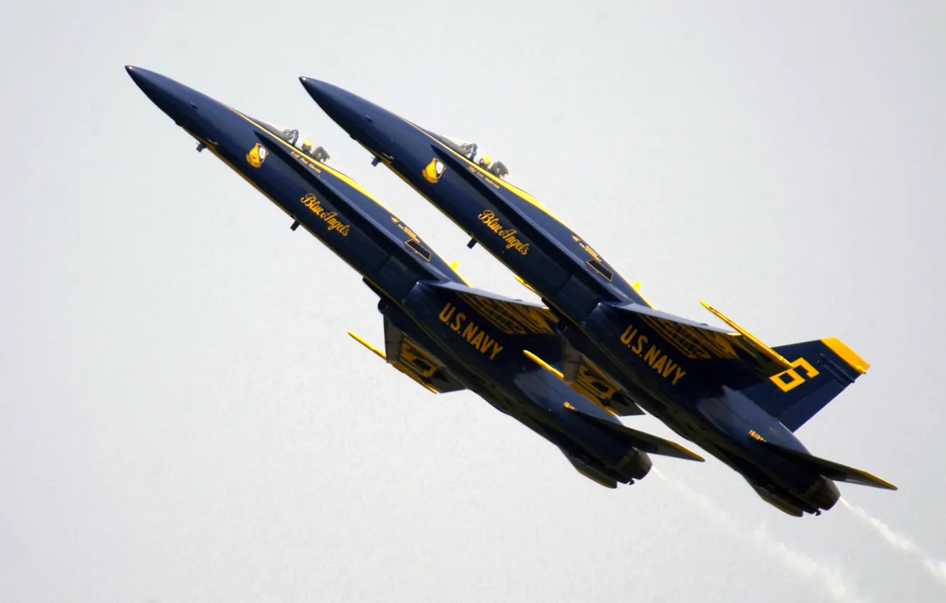 Photo wallpaper Blue Angels, jet, FA-18, Jet Team