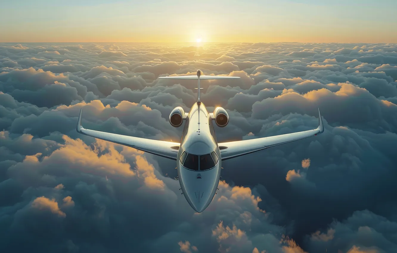 Photo wallpaper flight, aviation, technique, the plane, AI art, neural network