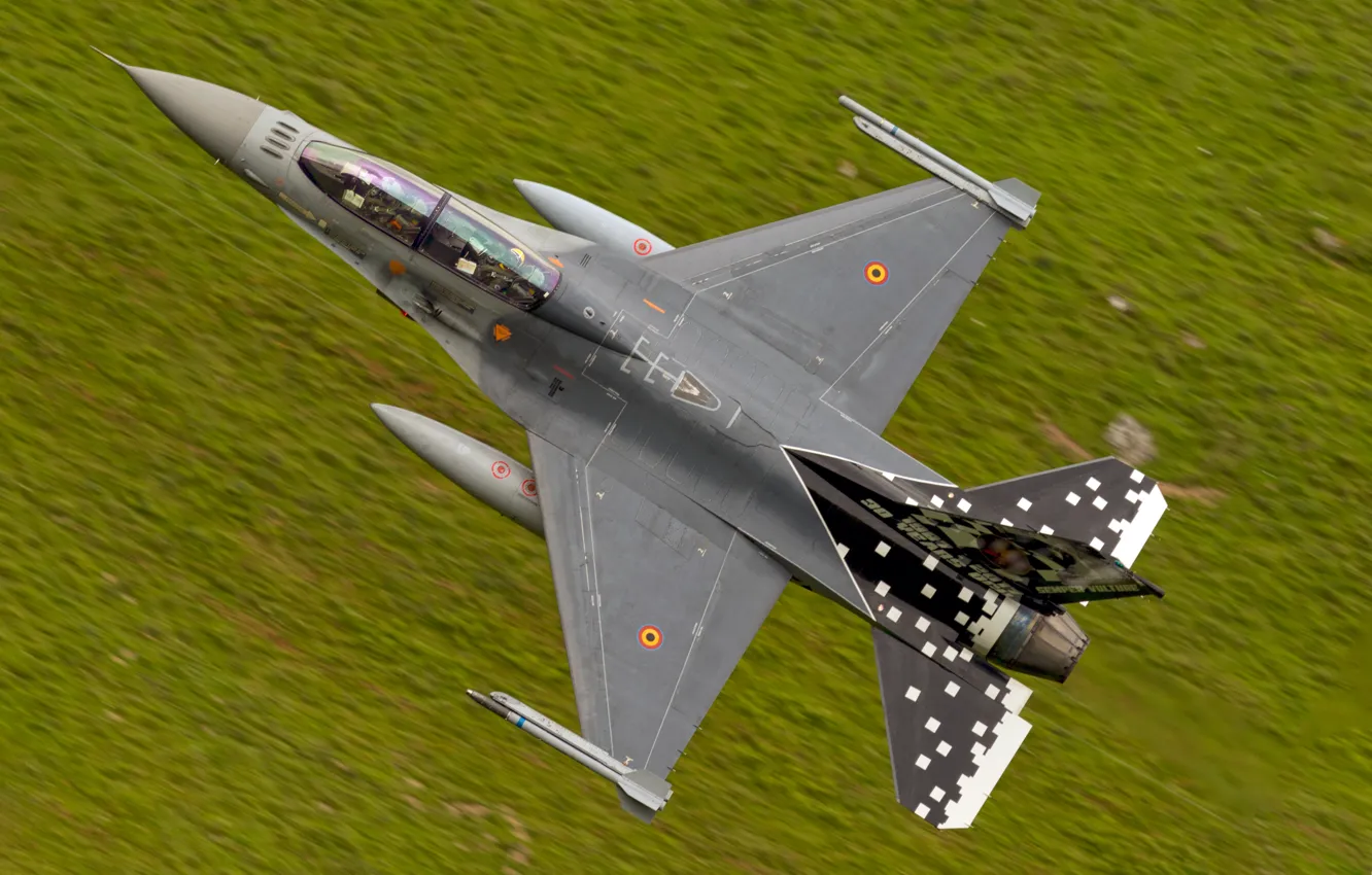Photo wallpaper flight, fighter, F-16, multipurpose