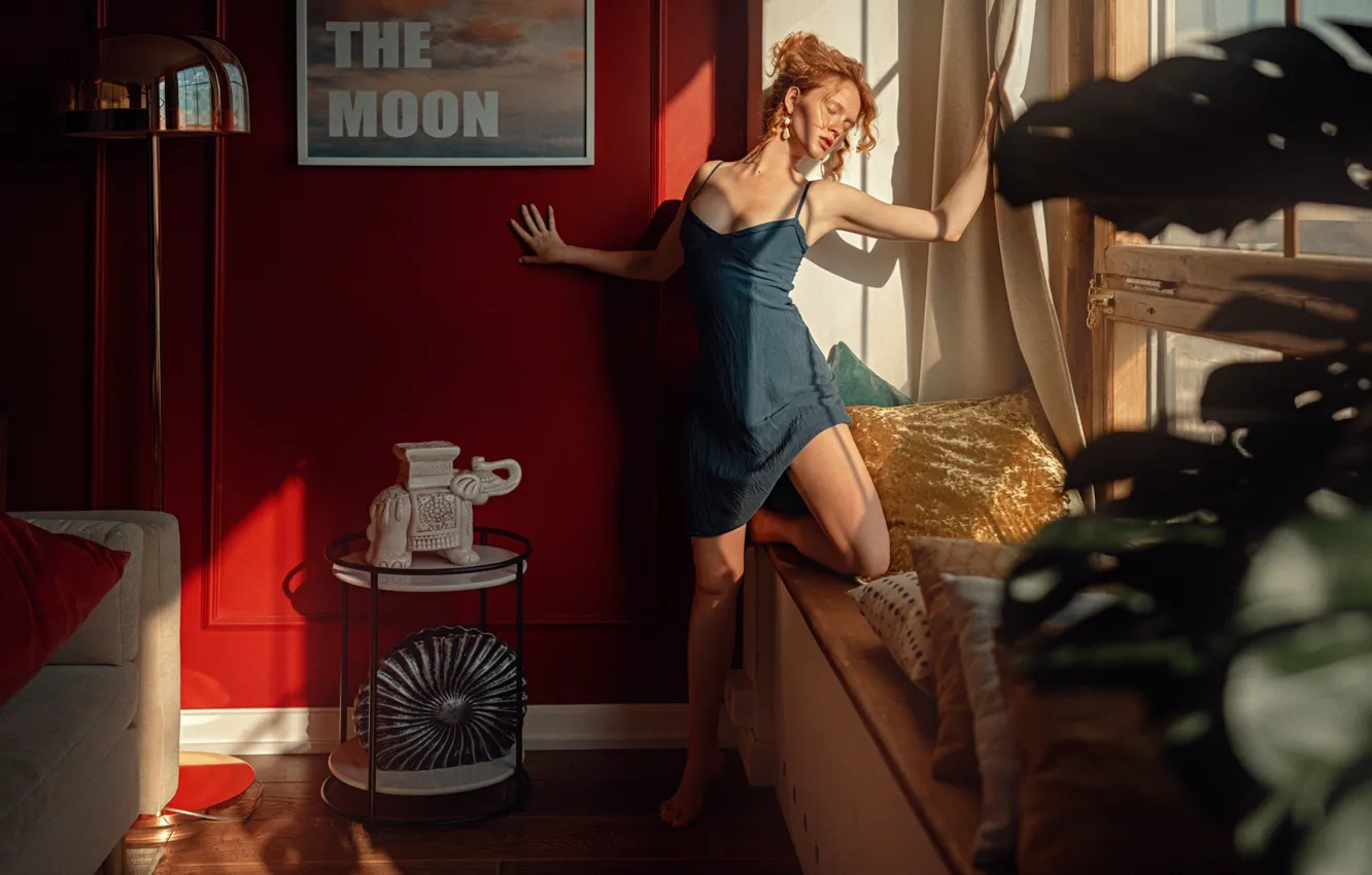 Photo wallpaper girl, model, redhead, sundress, George Chernyadev, Georgy Chernyadyev, Arina Bikbulatov, Arina Bikbulatova