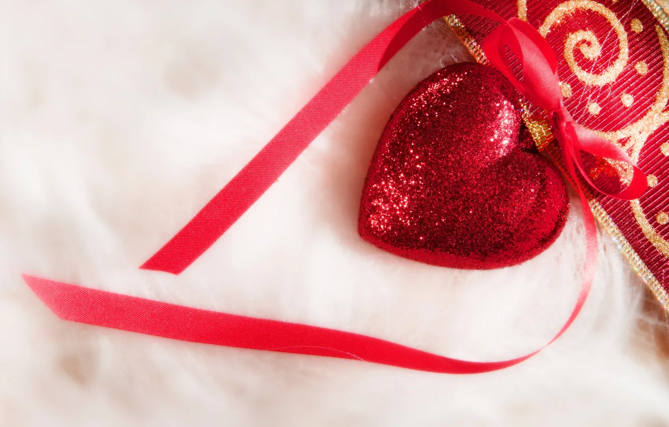 Photo wallpaper heart, tape, fur