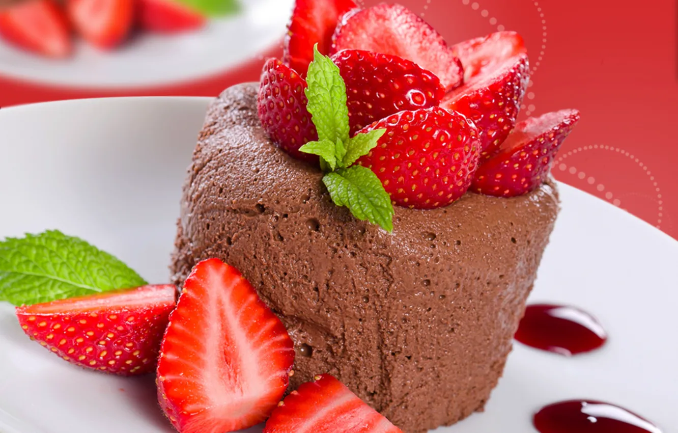 Photo wallpaper berries, food, strawberry, dessert, food, sweet, sweet, dessert
