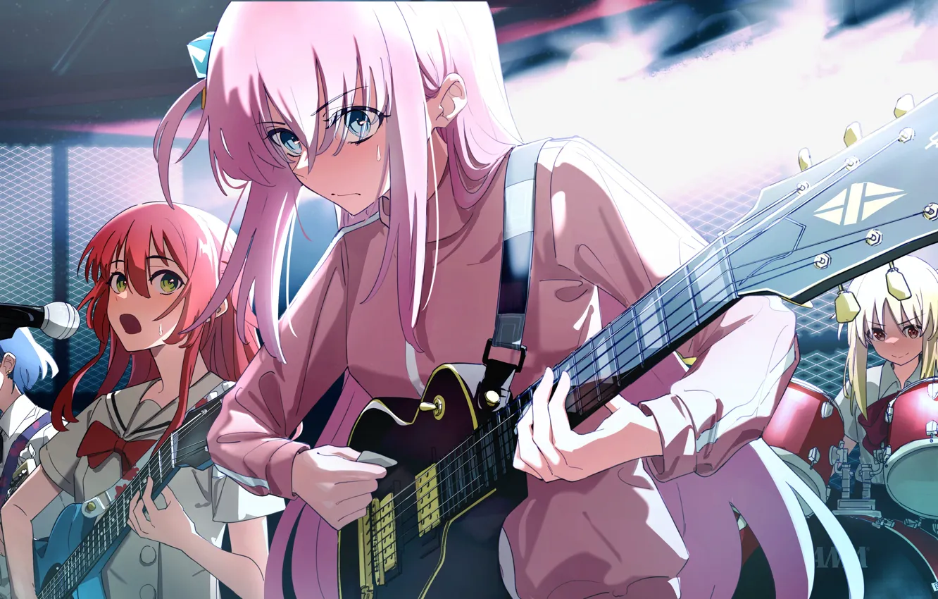 Photo wallpaper girl, music, guitar, guitar, rock, rock, Music, girls