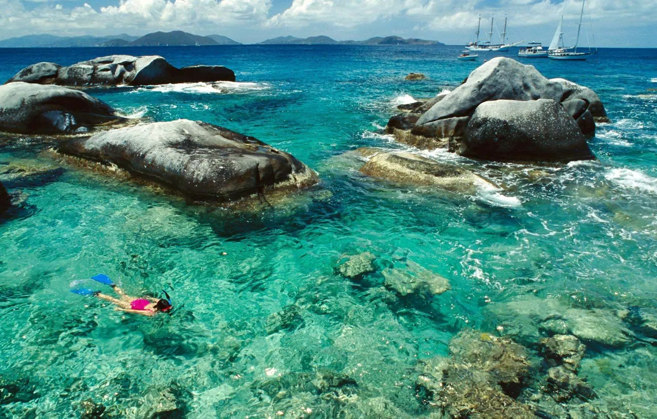 Photo wallpaper sea, water, the sun