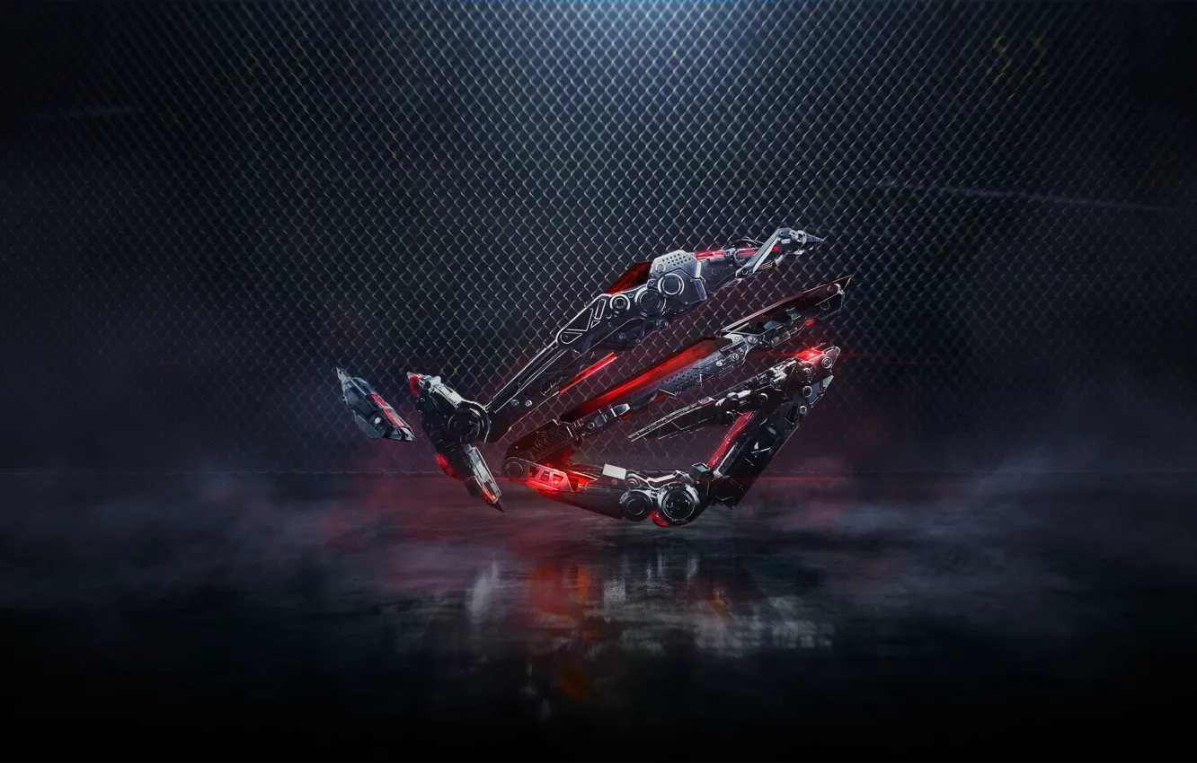 Photo wallpaper mesh, steel, mechanism, high-tech, Logo, details, Logo, ASUS