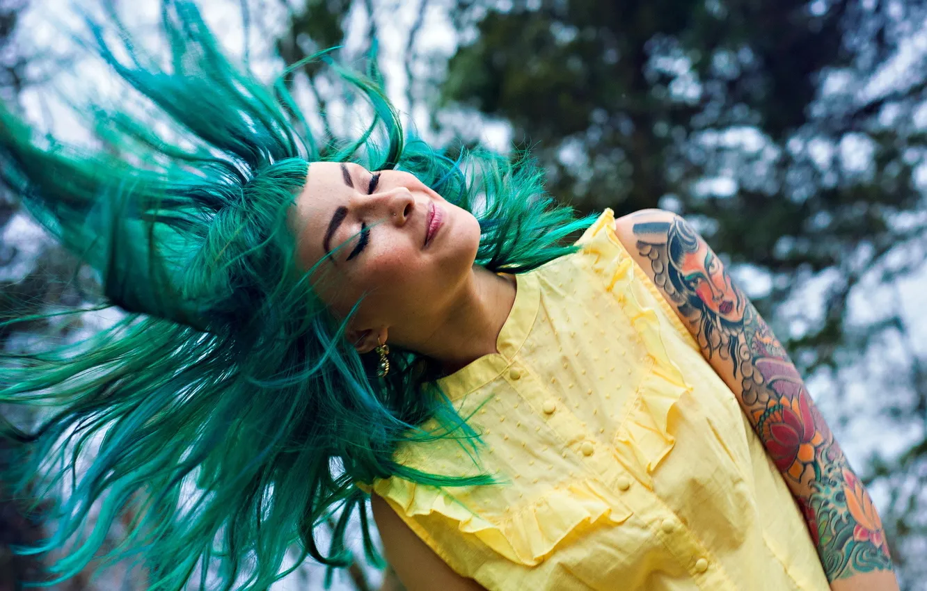 Photo wallpaper girl, tattoo, Black McGnarley