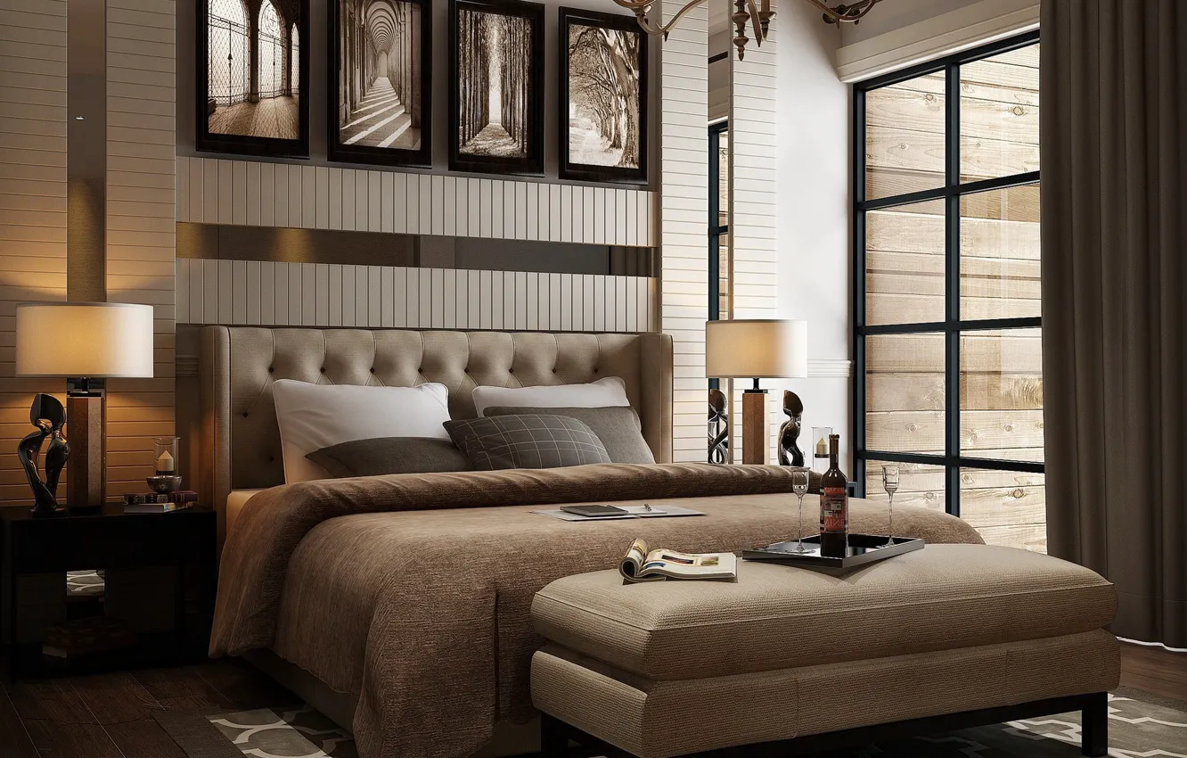 Photo wallpaper design, window, journal, the room, BEDROOM AREA