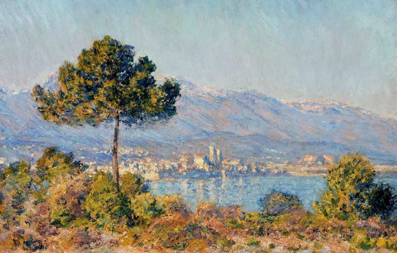 Photo wallpaper landscape, picture, Claude Monet, View of Antibes from the Plateau Notre-Dame