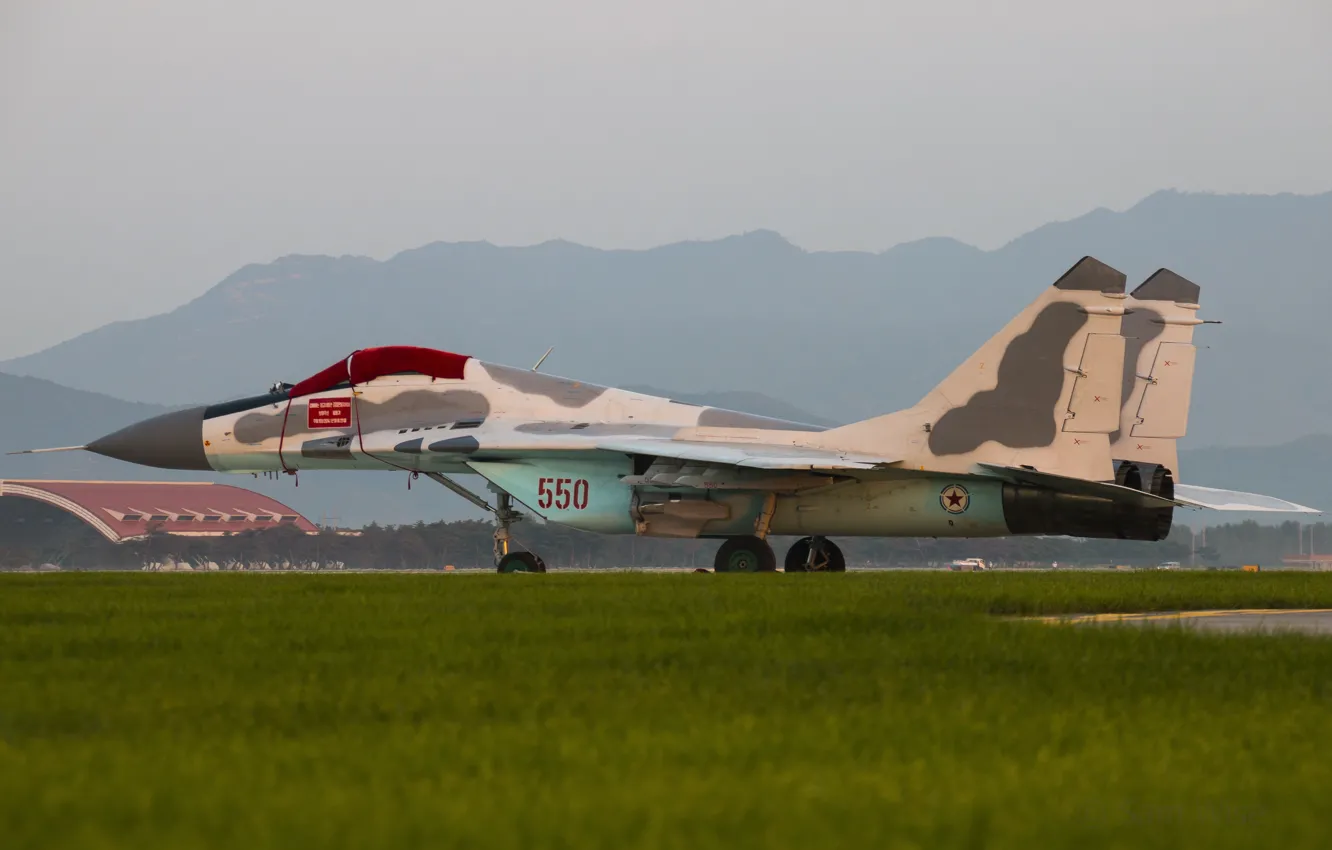 Photo wallpaper fighter, the airfield, MiG-29, Fulcrum, Korean